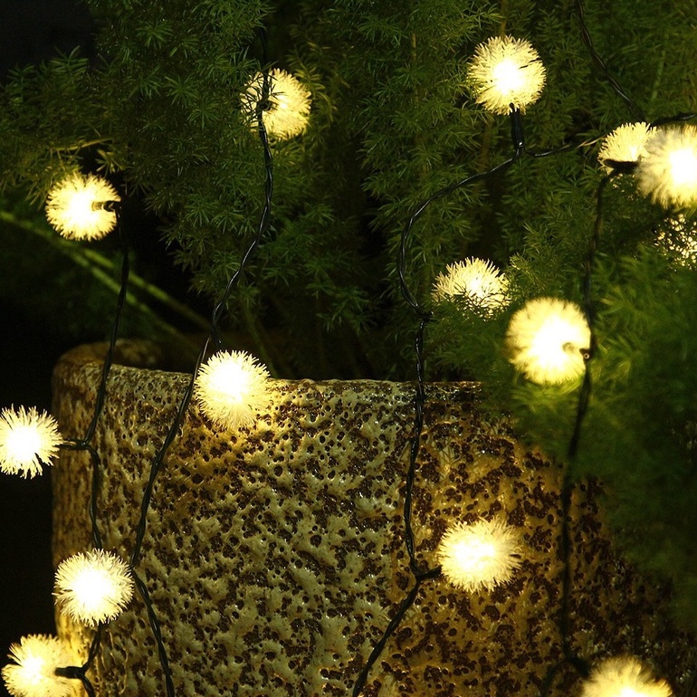 welpur Dây đèn led Welpur năng lượng mặt trời 5m 7m 20/ 50 LED 6V trang trí Giáng Sinh