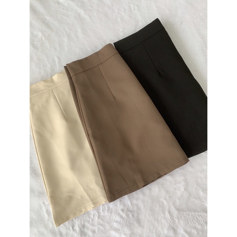 [Ảnh thật] Chân váy trơn dáng chữ A phong cách hàn quốc dành cho nữ