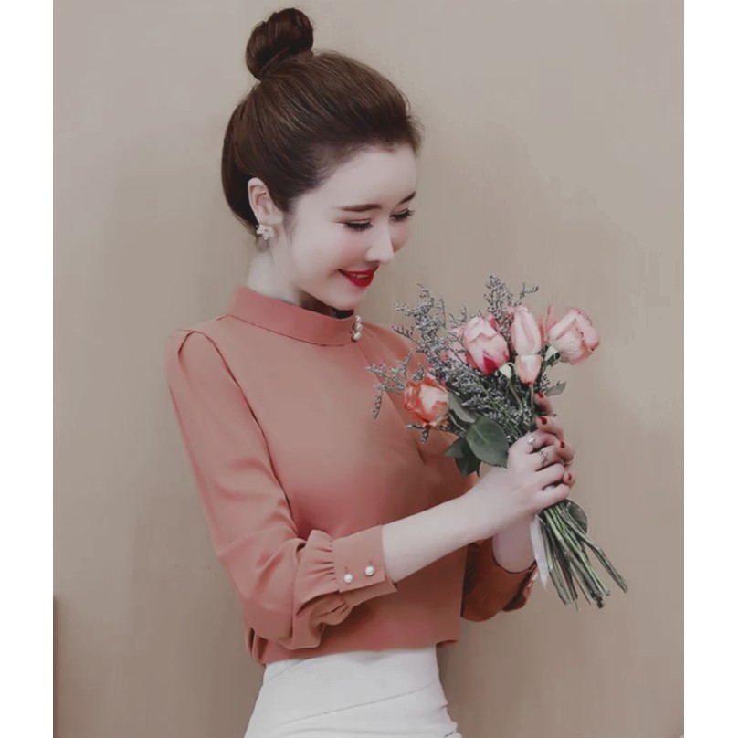 áo sơ mi nữ tay dài - sơ mi công sở - TA90 | BigBuy360 - bigbuy360.vn