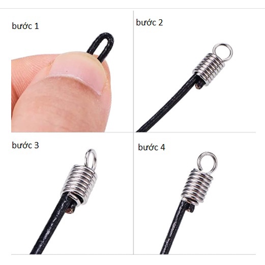 Gói 10-50 chốt kẹp lò xo nối đầu dây làm vòng cổ, vòng tay size 3mm & 3.5mm