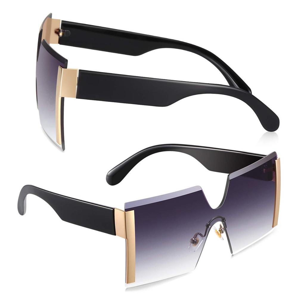 SUMU Kính Râm Oversized Không Gọng Trong Suốt Chống Tia UV400