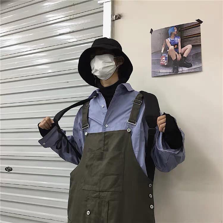 Áo yếm kaki xanh rêu