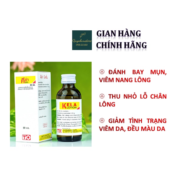 Lotion Kela cho viêm nang lông da