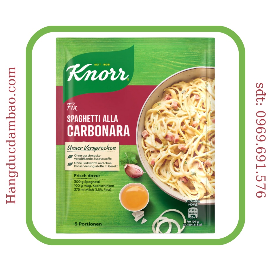 GIA VỊ MỲ Ý SỐT KEM KNORR CARBONARA - ĐỨC