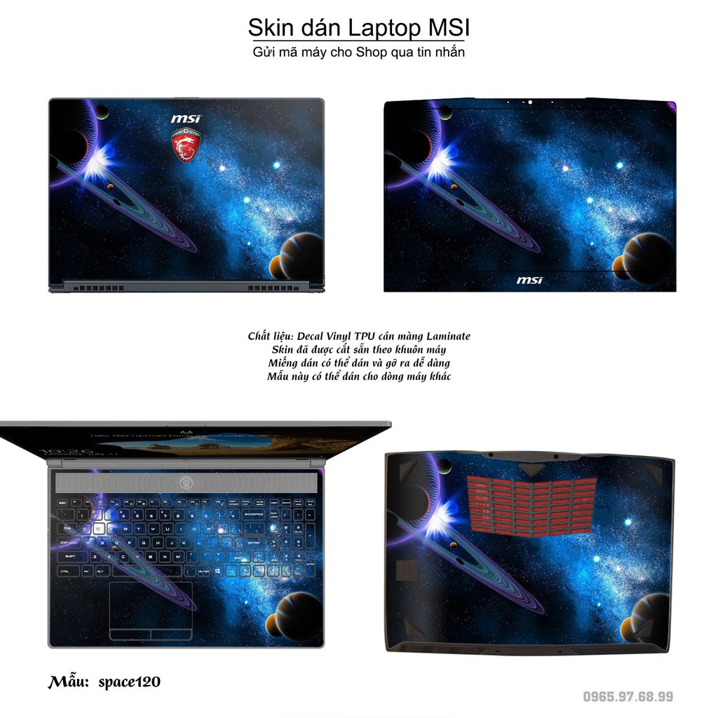 Skin dán Laptop MSI in hình không gian nhiều mẫu 20 (inbox mã máy cho Shop)