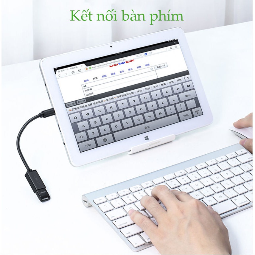 Cáp USB type C hỗ trợ chức năng OTG dài 15cm UGREEN US154 - Hàng phân phối chính hãng - Bảo hành 18 tháng