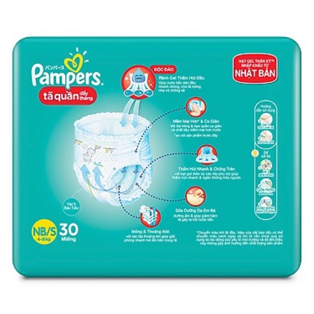 Tã Quần Pampers Đầy Tháng Mới Gói Trung NB/S30