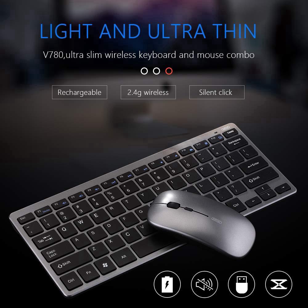 Bộ bàn phím và chuột không dây có thể sạc được INPHIC V780 | WebRaoVat - webraovat.net.vn