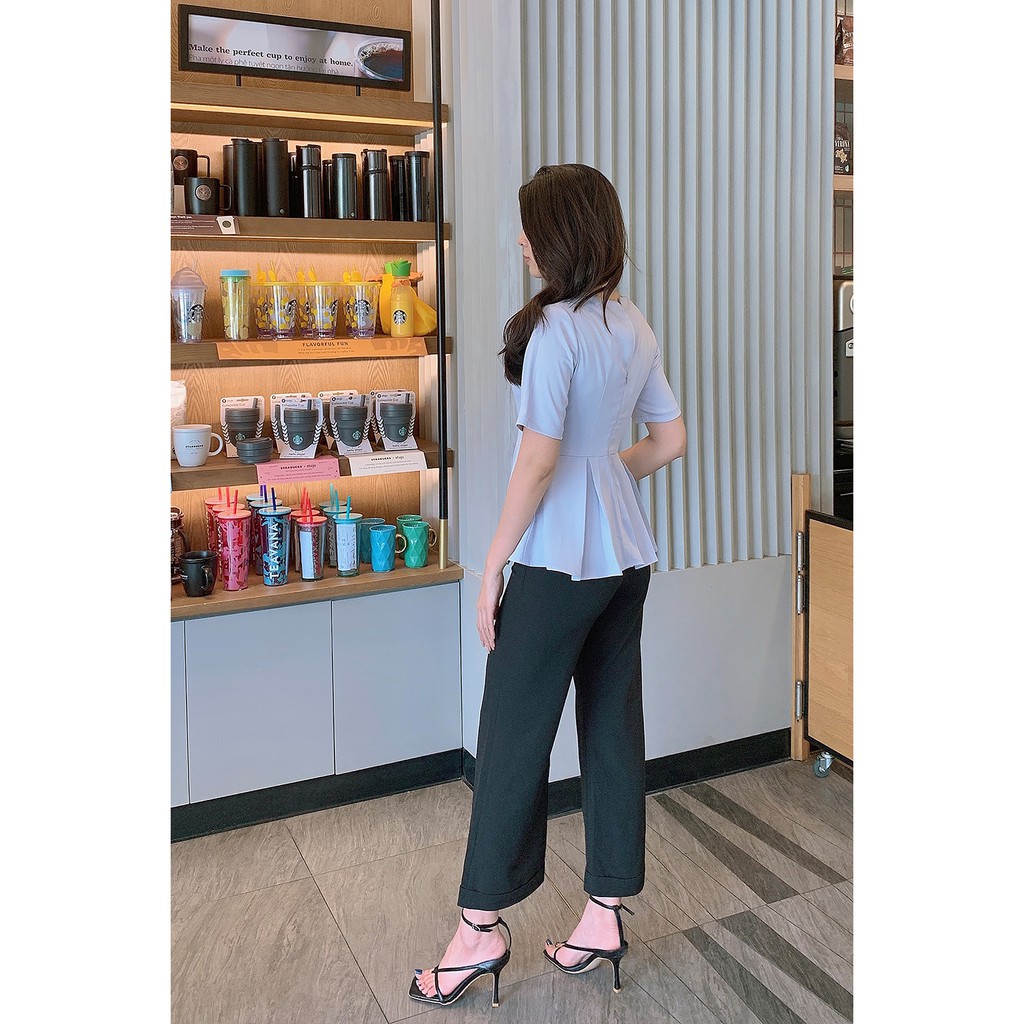 [Mã WABR20AG15 giảm 10% đơn 99K] Áo sơ mi ngắn tay xẻ vai - 20Again
