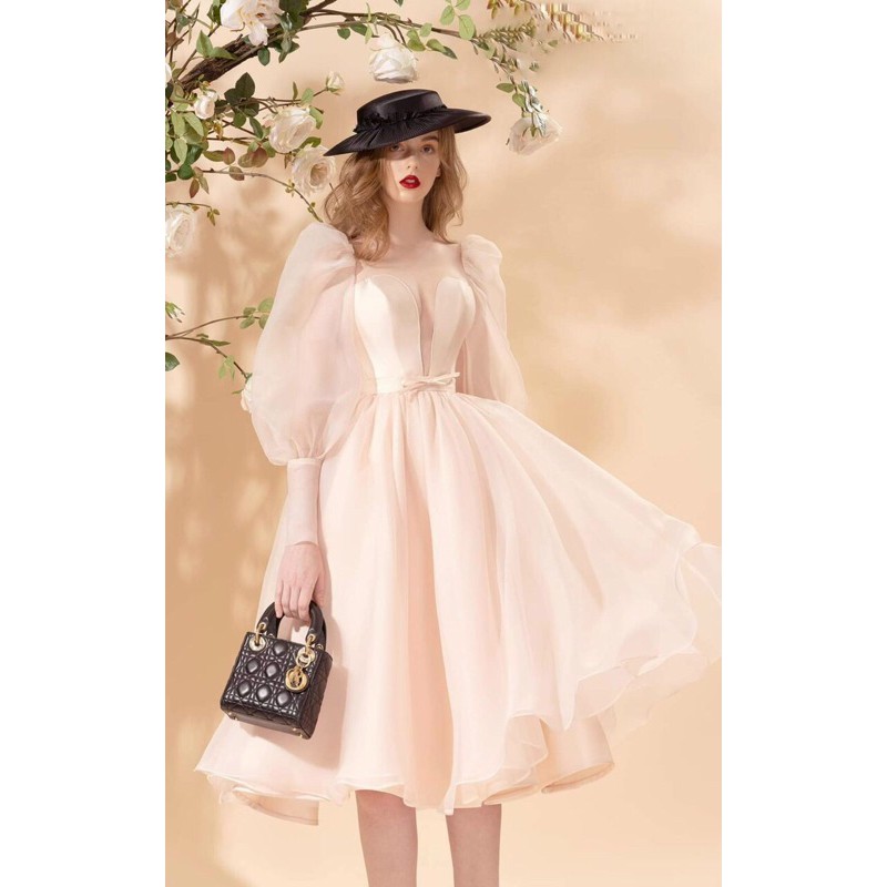 ĐẦM XOÈ TAY PHỒNG có đính cườm ( video thất 1000%)