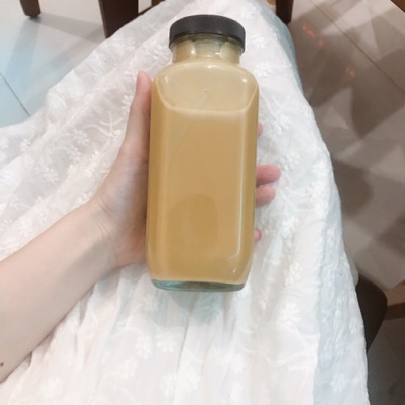 Chai thủy tinh 350ml ~ 500ml vuông dáng cao đựng sữa, nước ép, detox, cafe, sinh tố