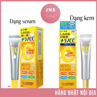 Serum giảm thâm, nám và mụn CC Melano Rohto và kem dưỡng cc menalo
