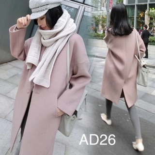 [Ảnh Thật Ở Sau] Áo Khoác Dạ Dáng Dài Xẻ Tà Sau Kèm Túi Thời Trang Nữ Mùa Đông