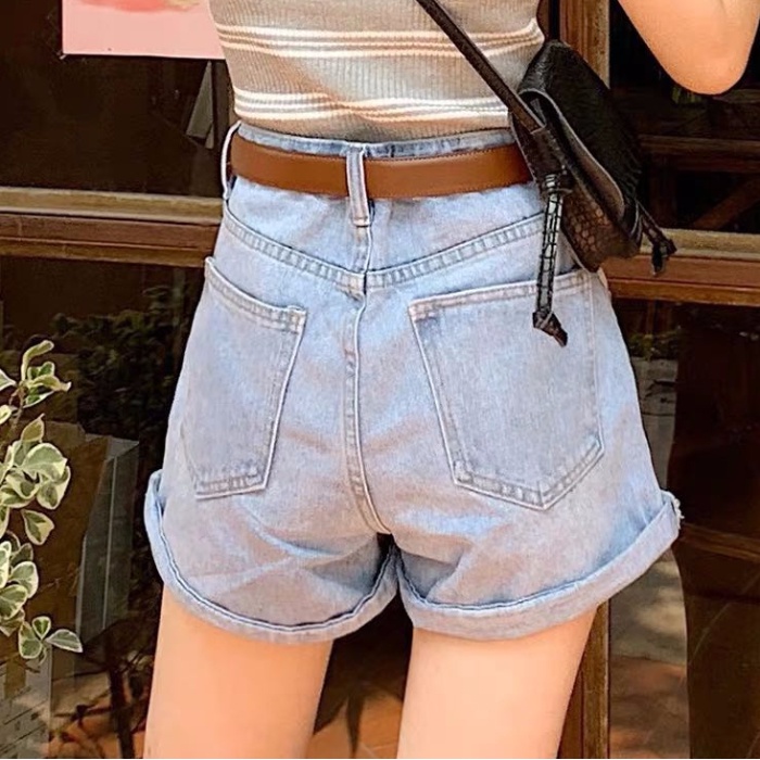 Quần Short Denim Lưng Cao Phong Cách Hàn Quốc Dành Cho Nữ