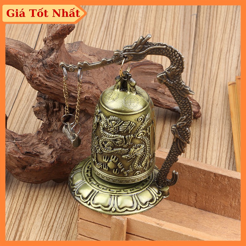 Chuông đồng phong thủy hình rồng chuông để bàn chiêu tài lộc