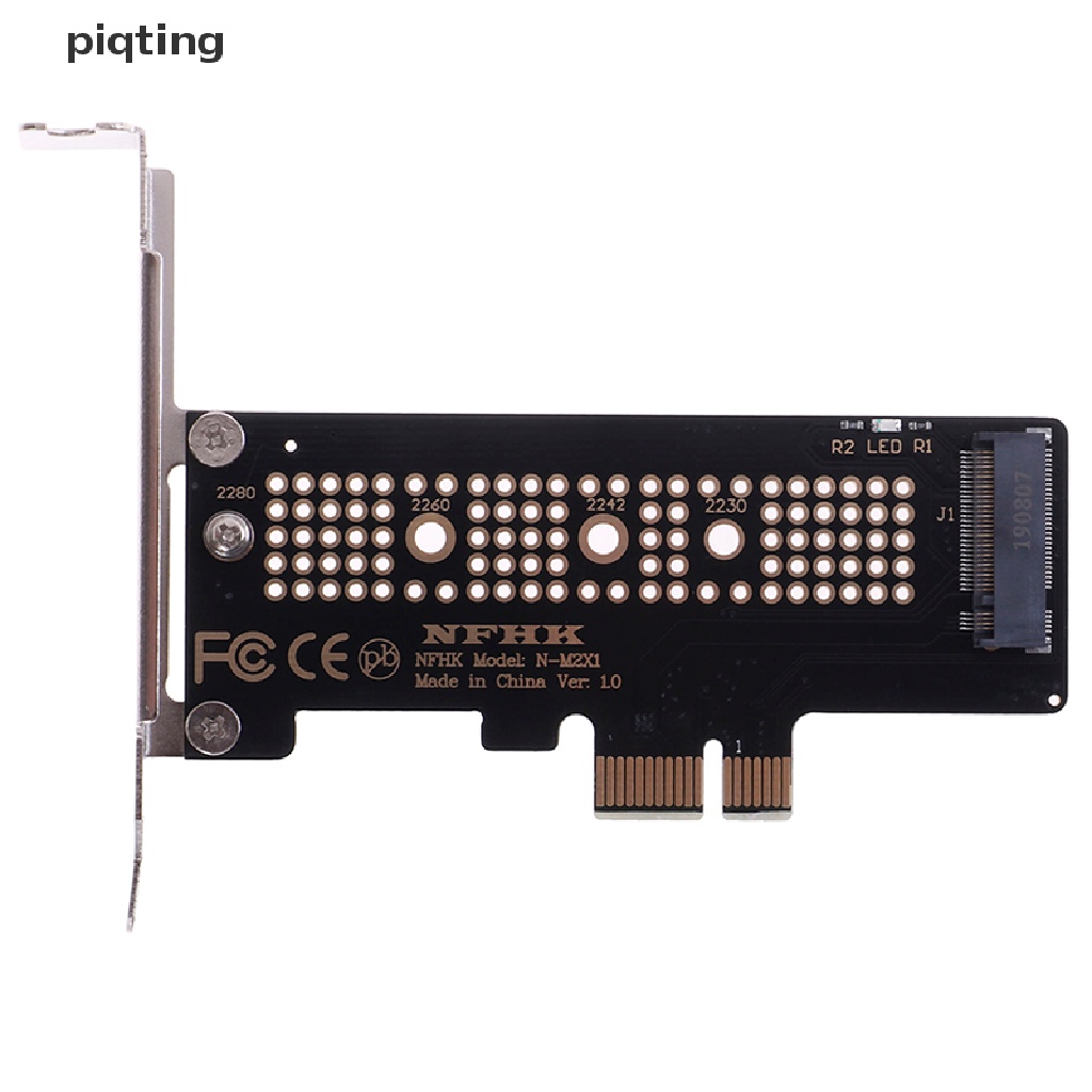 Piqt NVMe PCIe M.2 NGFF SSD to PCIe x1 adapter card PCIe x1 to M.2 card with bracket .