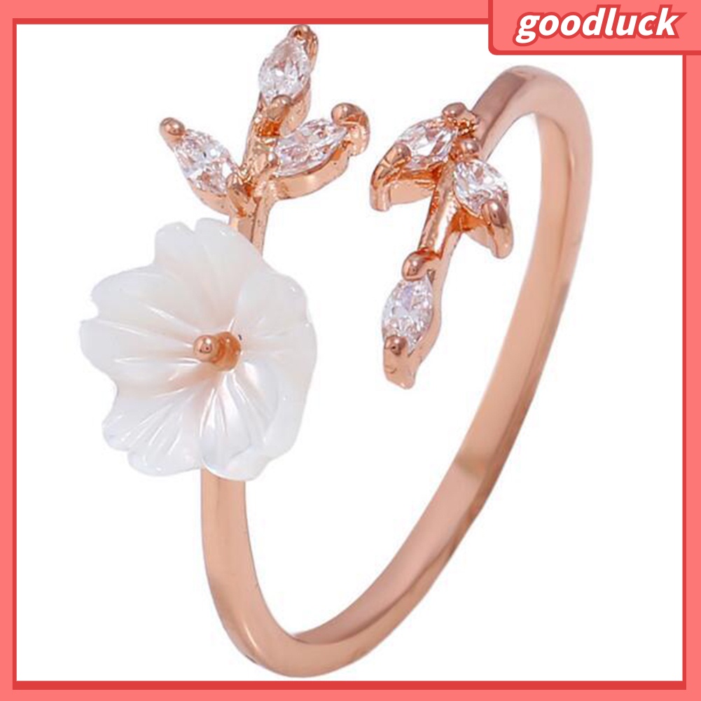 Nhẫn Hở Chất Liệu Hợp Kim Hình Hoa Đính Đá Xinh Xắn