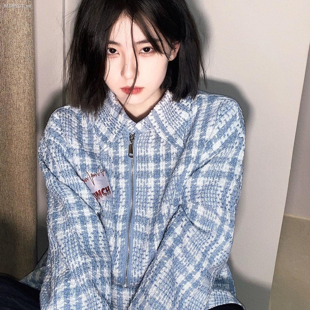 Áo khoác sweater có khóa kéo phong cách phương tây thời trang thu đông dành cho nữ