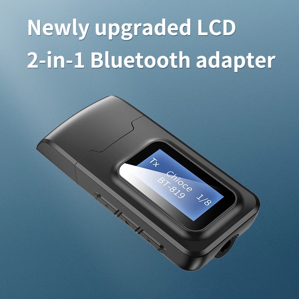Usb Bluetooth 5.0 Không Dây Màn Hình LCD 2 Trong 1