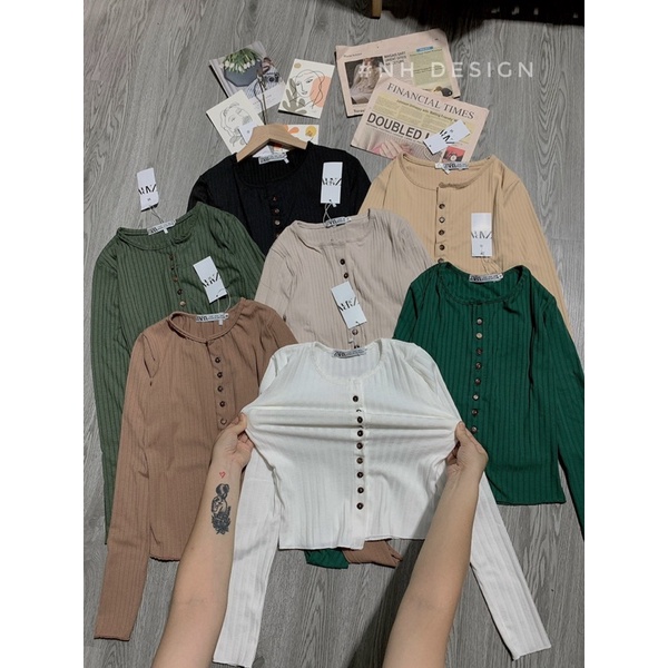 Áo len tăm cúc bọc khuy gỗ tôn dáng | BigBuy360 - bigbuy360.vn