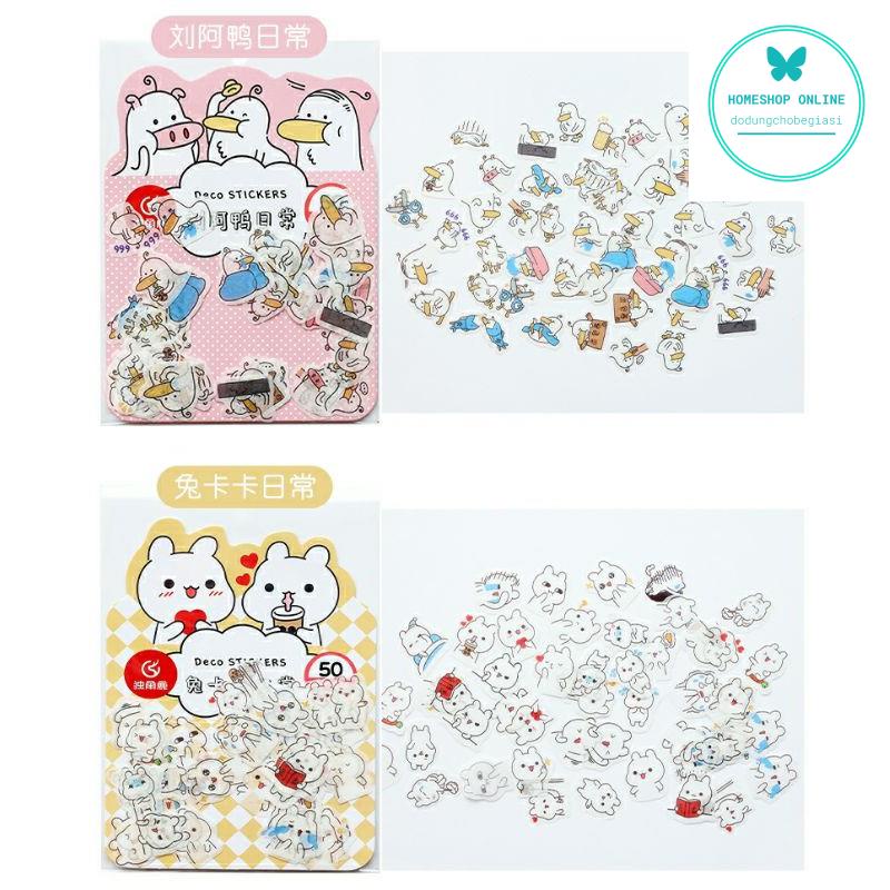Set 50 sticker hoạt hình thú cưng dễ thương - HOME SHOP ONLINE