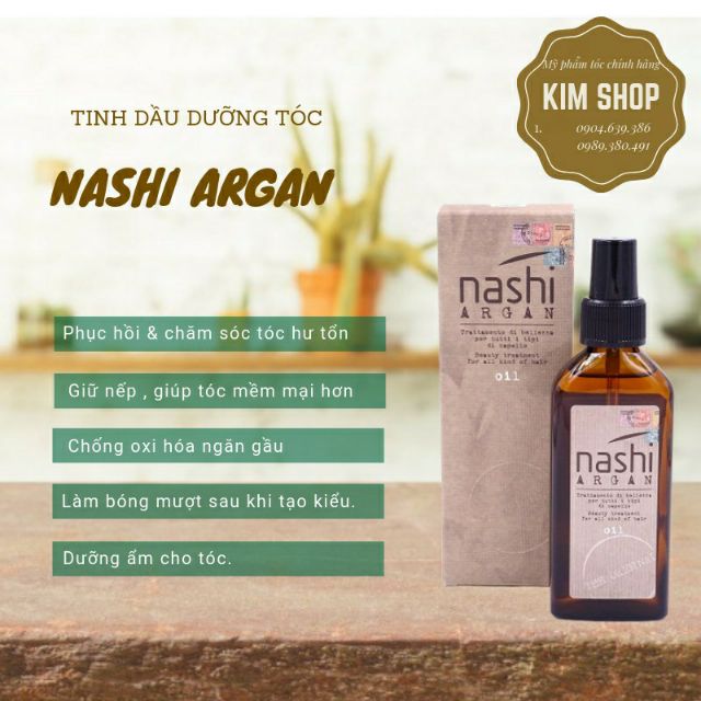 Tinh dầu dưỡng tóc Nashi argan oil phục hồi tóc hư tổn 30 ml -100ml