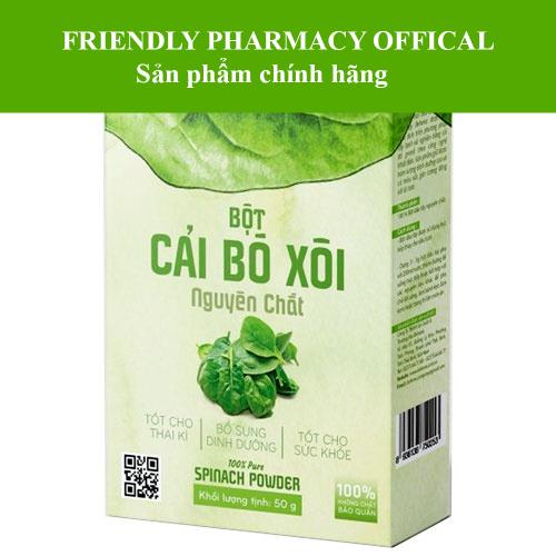 Bột cải bó xôi nguyên chất - Chứa vitamin A, K, D, E, B2, B6, Omega3, hỗ trợ duy trì sức khỏe xương khớp, thị lực (50g)