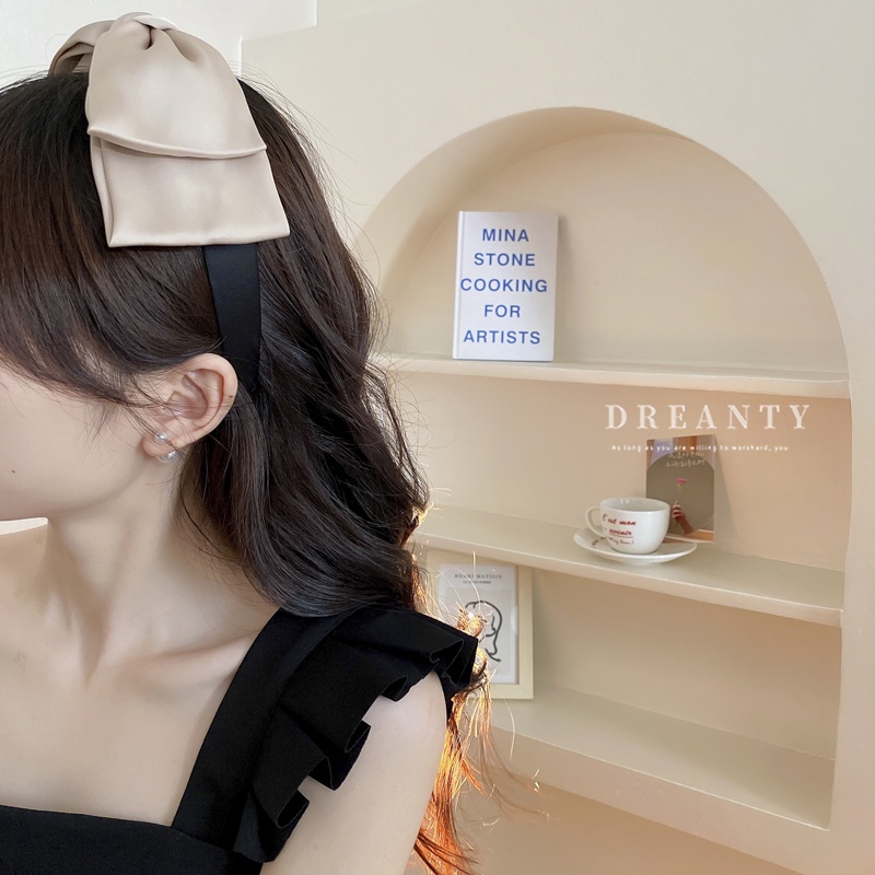 Băng Đô Cài Tóc Đính Nơ Lớn Đơn Giản Cổ Điển Phong Cách Hàn Quốc Mới
