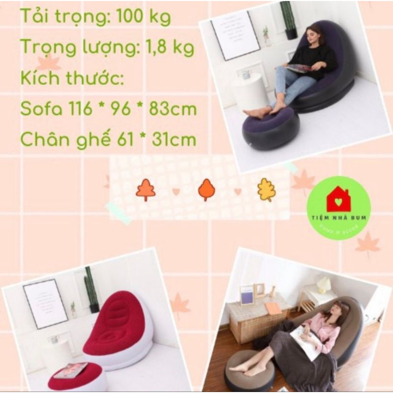 HỎA TỐC >> SALE Ghế hơi tựa lưng đa năng cao cấp kèm đệm chân