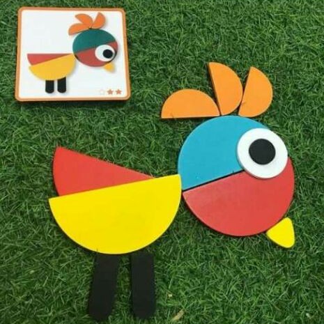 Ghép hình tư duy theo thẻ - giáo cụ Montessori