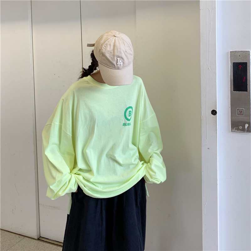 SUXI Áo Thun Nữ Dài Tay Cổ Tròn Thời Trang Hàn