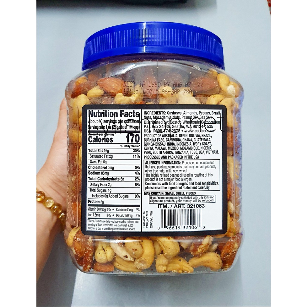 thanh lý date 26/07/2022 hạt dinh dưỡng tổng hợp mixed nuts kirkland Của Mỹ hủ 1,13kg thơm ngon, bổ dưỡng