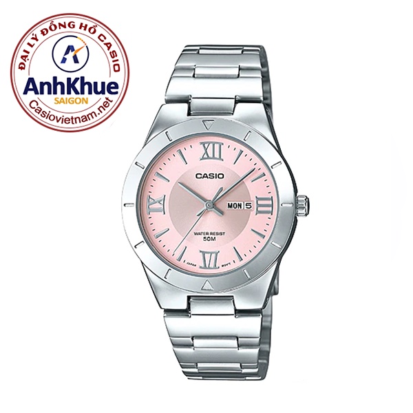 Đồng Hồ Casio Nữ LTP-1410D-4AVDF - Dây Kim Loại - Nền Mặt Hồng