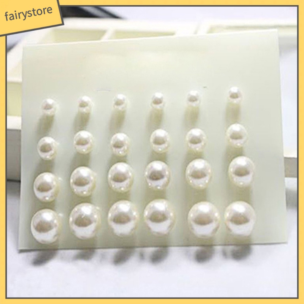 Set 12 đôi khuyên tai dạng xỏ hạt ngọc trai nhân tạo thanh lịch dành cho nữ