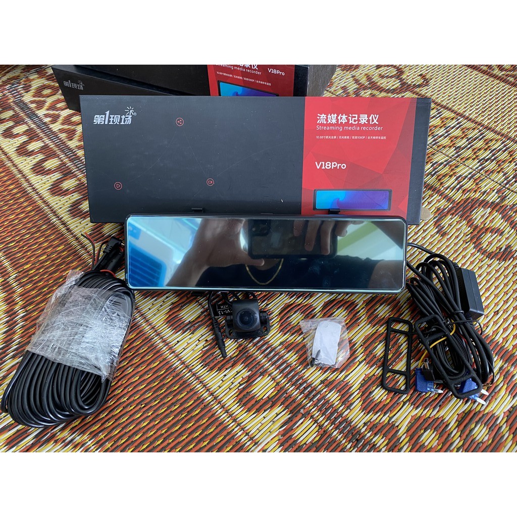 CAMERA HÀNH TRÌNH GƯƠNG CHO XE TẢI XE KHÁCH V18 PRO DUAL CAMERA 15M GPS/FULLHD | BigBuy360 - bigbuy360.vn