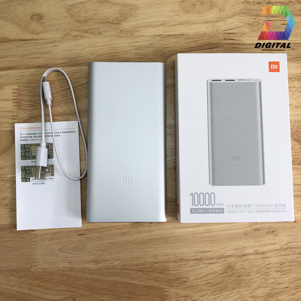 Pin dự phòng XIAOMI Sạc nhanh 18W 10000 mAh cho IP Samsung Oppo iPad