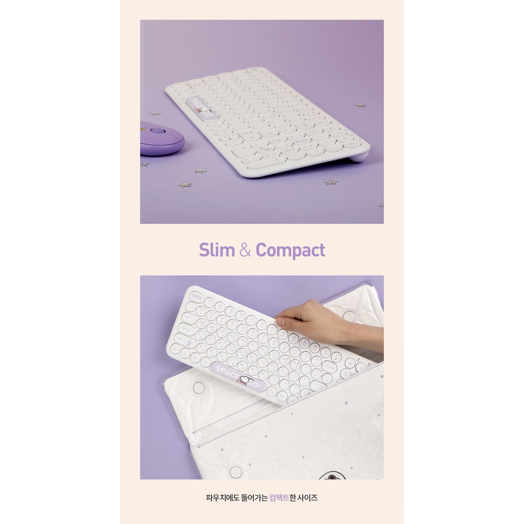 Bàn phím không dây Peanuts Snoopy chống ồn, siêu mỏng nhẹ kết nối qua USB-nano Beens Company
