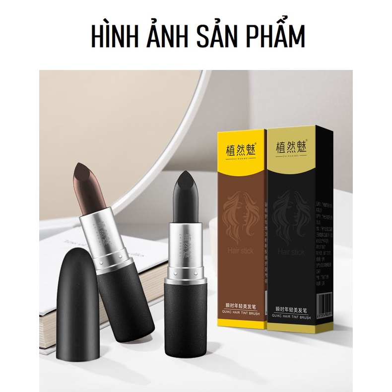Son Nhuộm Tóc - Thỏi Son Nhuộm Phủ Che Tóc BạcThành Đen, Nâu Bền Màu - Son Nhuộm Chân Tóc Nhanh Chóng, Tiện Dụng