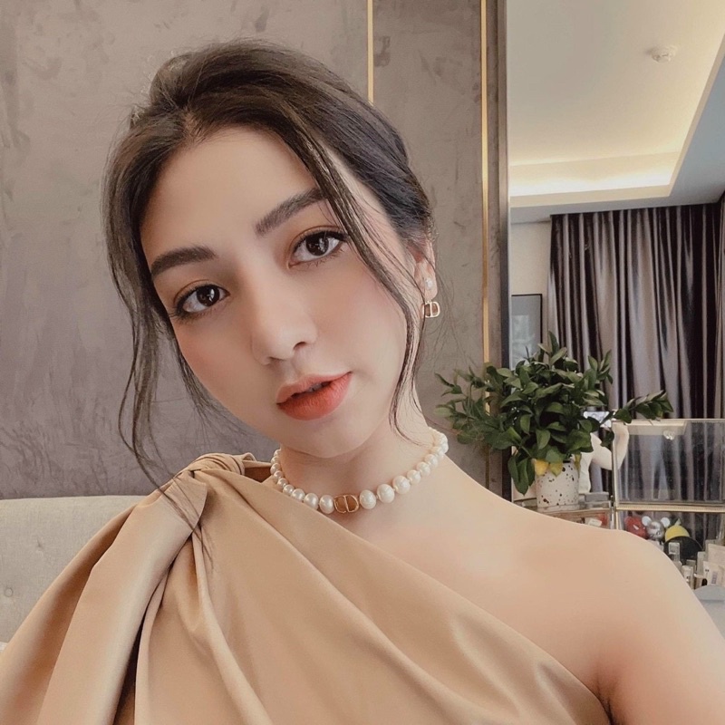 (Siêu cấp) Vòng cổ CD ngọc + khuyên tai cực hot, khuyên tai nữ thời trang, choker nữ cao cấp