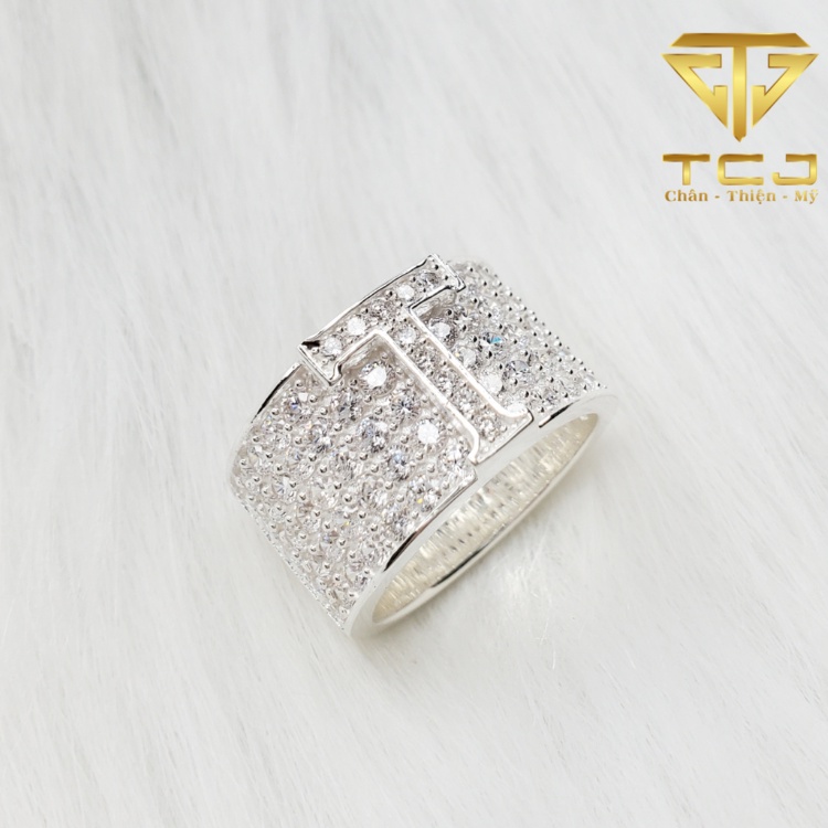 Nhẫn Nam chữ bạc ý 925 thiết kế 3D sang trọng RM0210T Trang súc Toàn Cầu TCJ