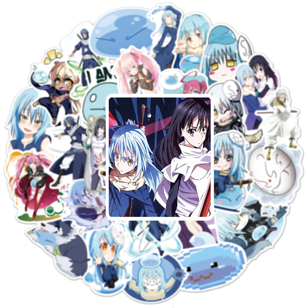 Y&P| Hình Dán Chống Nước Regarding Reincarnated To Slime Nhật Bản Anime Mũ Bảo Hiểm Máy Tính Xách Tay Hành Lý Dán Thiết Lập, 50 tờ