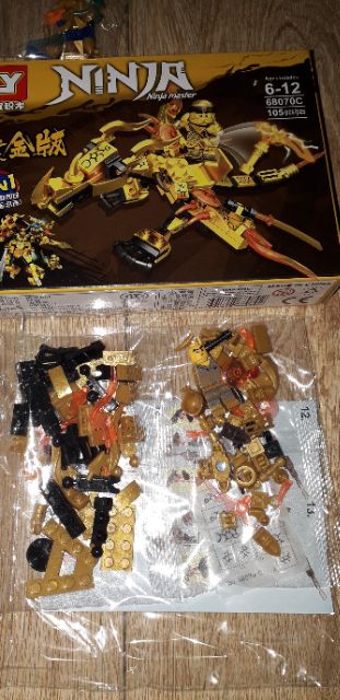 Lắp ráp 1 hộp LegoNinja Rồng Vàng 68070 có trên 90 chi tiết bằng nhựa ABS