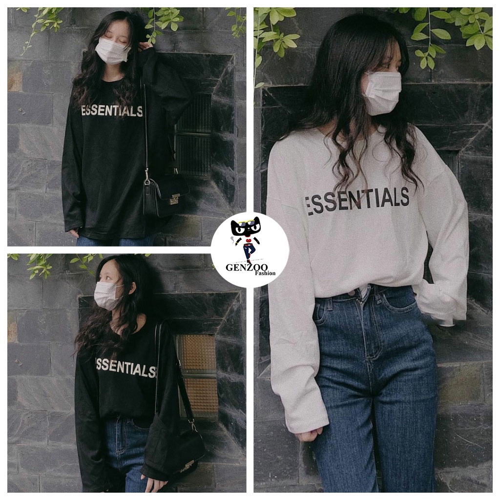 Áo thun dài tay ESSENTI form rộng Unisex Áo phông Hàn Quốc chất cotton hot trend - GEN_ZOO
