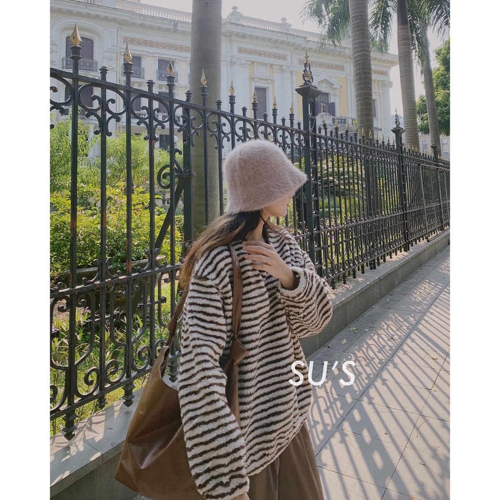 [Mã 2611THTRANG100K hoàn 10% xu đơn 99K] Áo nỉ bông cổ tròn kẻ ngang form rộng A2109 SUSTORE | BigBuy360 - bigbuy360.vn