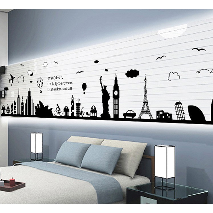 Decal dán tường Thành phố Paris