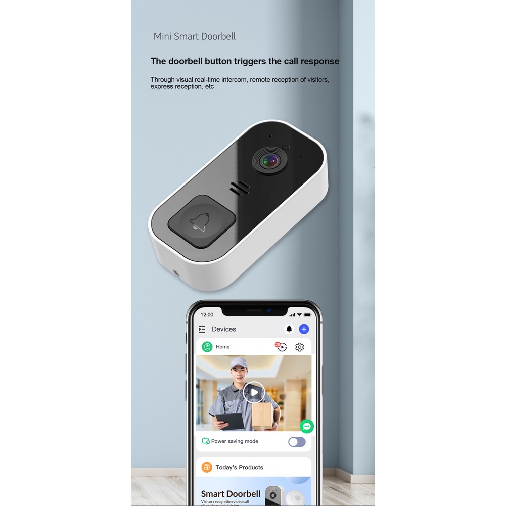 Chuông Cửa Mini Không Dây Thông Minh 03 Có Camera Theo Dõi Ban Đêm