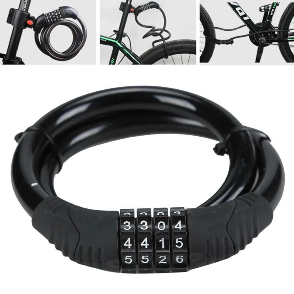 Ổ khóa xe đạp bằng thép chịu lực cao kết hợp mật khẩu 4 chữ số có thể đặt lại