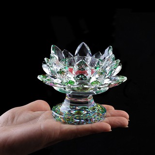 Chân nến hoa sen thủy tinh pha lê - HS004