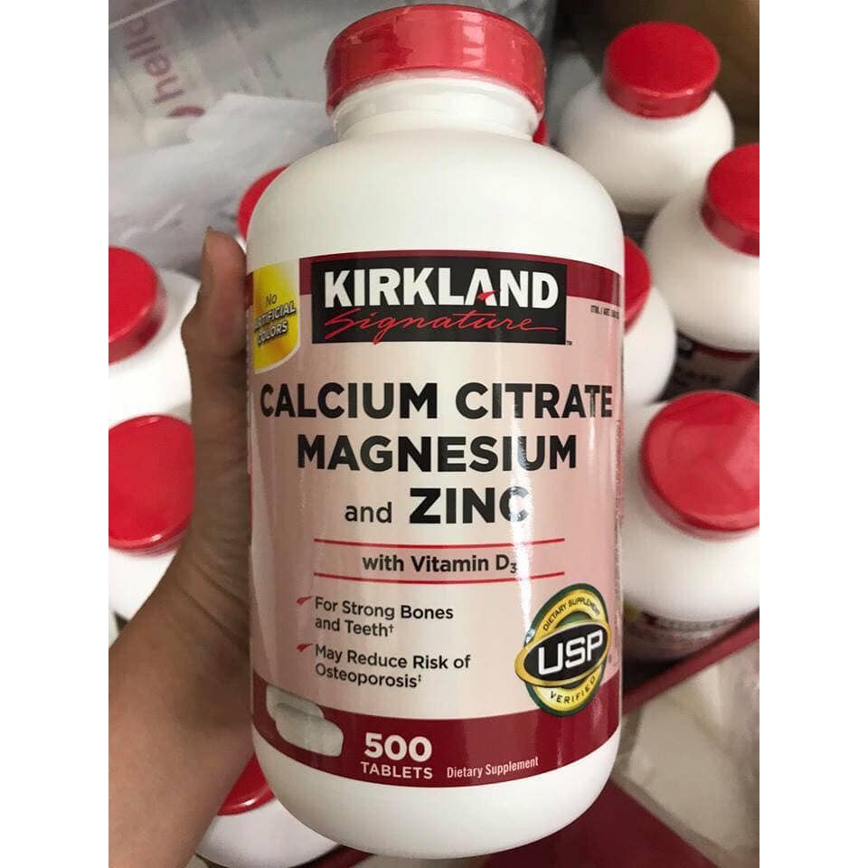 VIÊN UỐNG CALCIUM - CANXI, KẼM  KIRKLAND 500 VIÊN - HÀNG MỸ