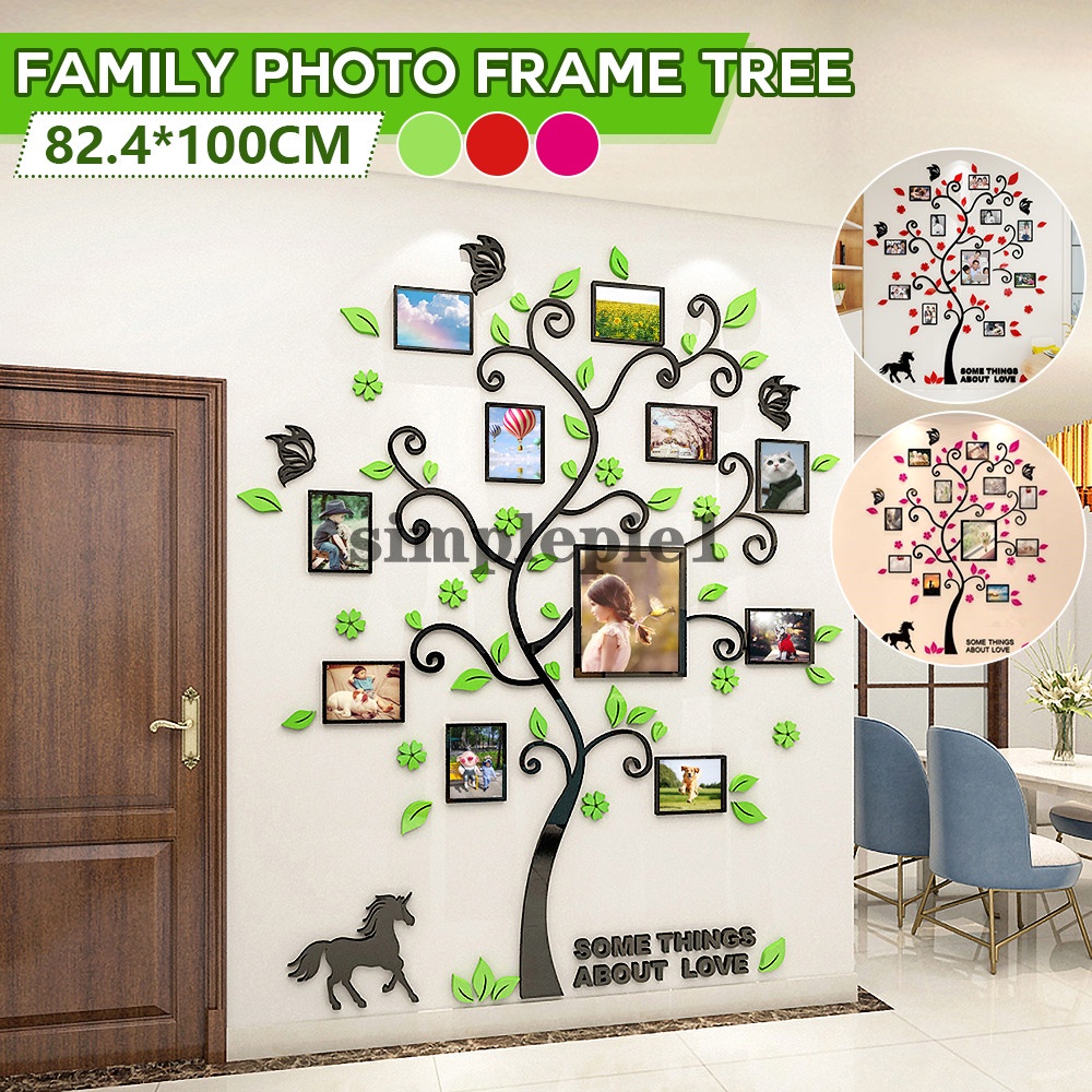 1 Set Family Photo Frame Tree Decal Dán Tường Cây Treo Khung Ảnh Gia Đình 82.4x100cm Home Decor